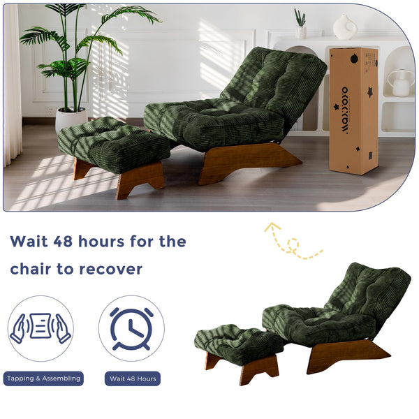 Accent Chair with Ottoman & Adjustable Backrest