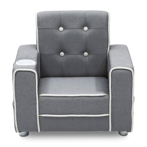 Kids Upholstered Chair with Cup Holder and Storage Pockets