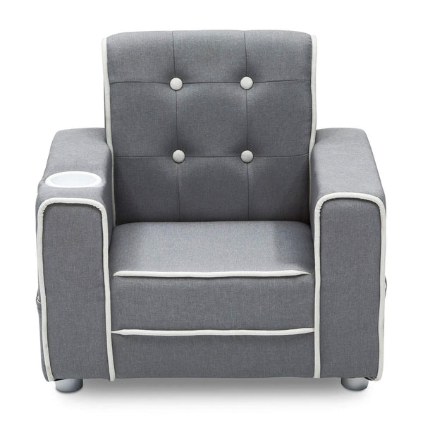 Kids Upholstered Chair with Cup Holder and Storage Pockets