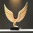 Abstract Eagle Crystal Ball Sculpture