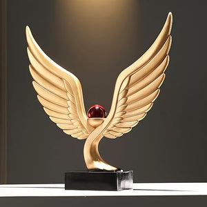 Abstract Eagle Crystal Ball Sculpture