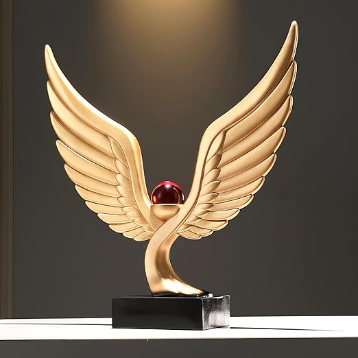 Abstract Eagle Crystal Ball Sculpture