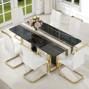 Modern Marble Dining Table Set with Chairs