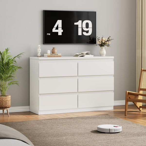 6-Drawer Double Dresser – Modern Bedroom Chest of Drawers