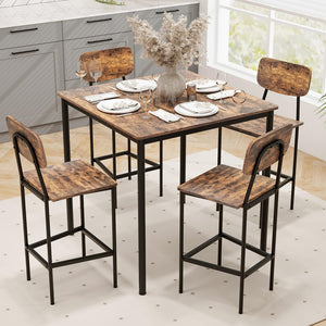 5-Piece Counter Height Dining Set with Bar Stools