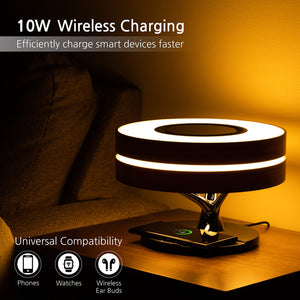 Modern Desk Lamp with Bluetooth Speaker & Wireless Charger