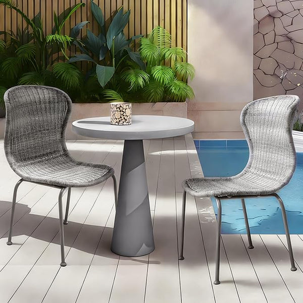 Outdoor Wicker Dining Chairs Set of 2