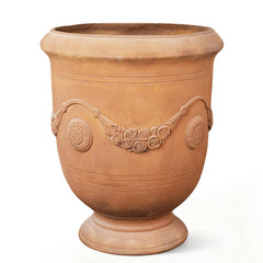 16.5 Inch Magnesium Oxide Urn Planter with Drainage Hole