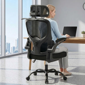 Ergonomic Mesh Office Chair with 3D Headrest & Lumbar Support