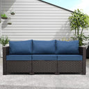 3-Seat Outdoor Wicker Patio Sofa with Deep Seating & All-Weather Cushions