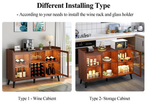 Wine Bar Cabinet with LED Light