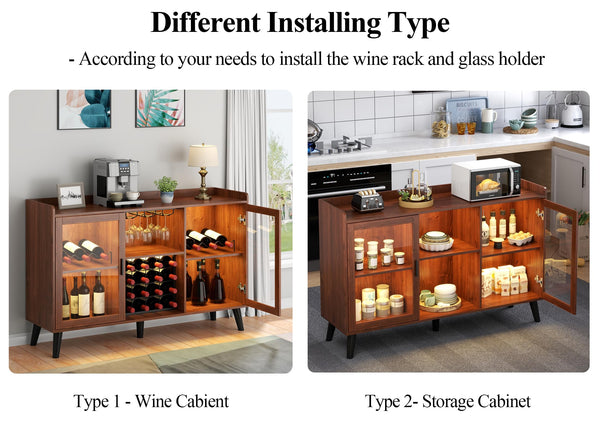 Wine Bar Cabinet with LED Light