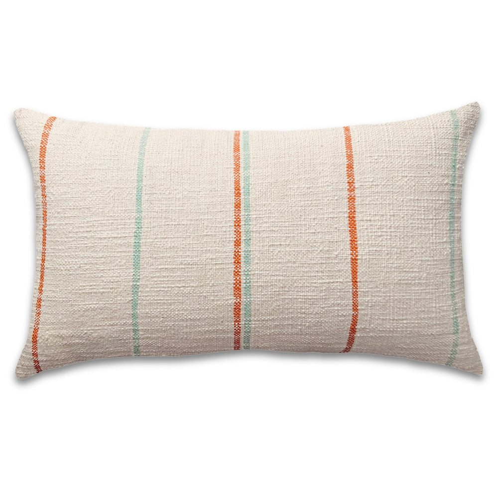 Handwoven Cotton Lumbar Pillow Cover 14x24