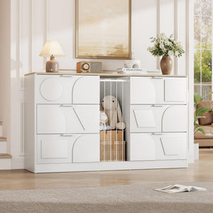 6-Drawer Wooden Dresser – White