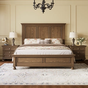 Solid Wood 3-Piece King Bedroom Set with Nightstands