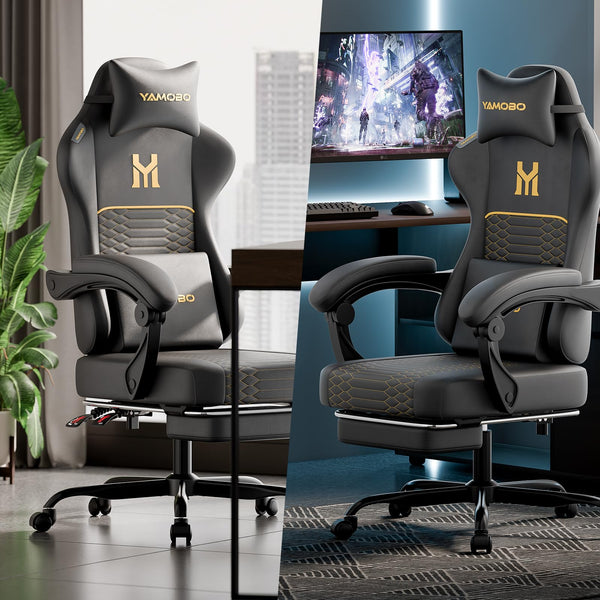 Gaming Chair with Footrest & Recliner