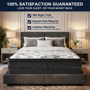 Hybrid Mattress in a Box – Gel Memory Foam & Pocketed Coils, Medium Firm, 12 Inch