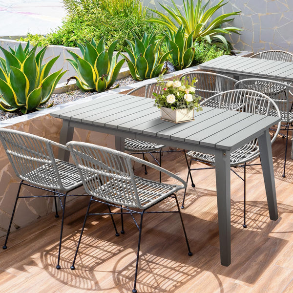 Rectangular Outdoor Cedar Wood Dining Table for 4-6
