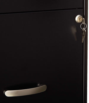 3-Drawer Vertical File Cabinet – Steel, Letter-Size, Black