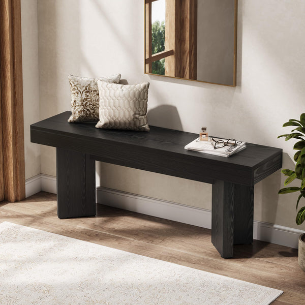 47" Farmhouse Wooden Dining Bench