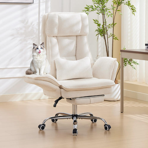 Criss Cross Office Chair with Footrest and Flip Armrests