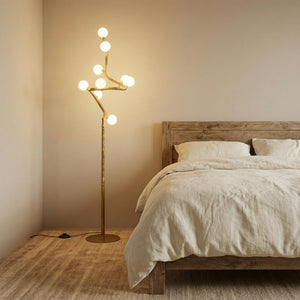 Multi-Head Tree Floor Lamp with 3D Printed Shades