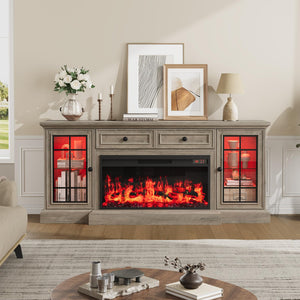 Fireplace TV Stand with Electric Fireplace, 70" Entertainment Center