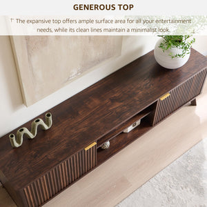 70" Mid-Century Modern Fluted TV Stand with Storage