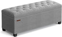 Storage Ottoman Bench with Lid & Legs – Tufted Linen Fabric, 660 lb Capacity