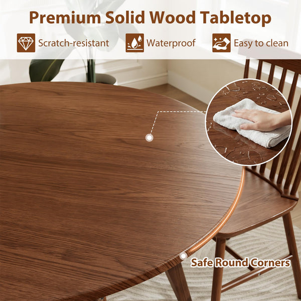 Solid Wood Expandable Round Dining Table