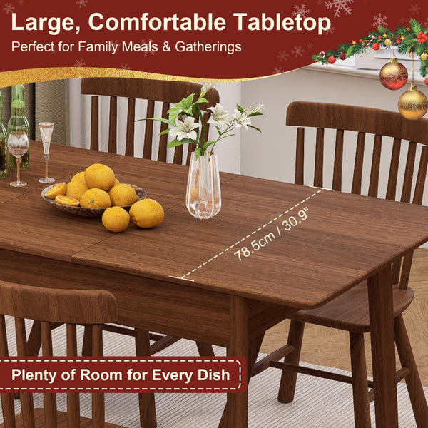 Extendable Solid Wood Dining Table, Seats 4 to 8