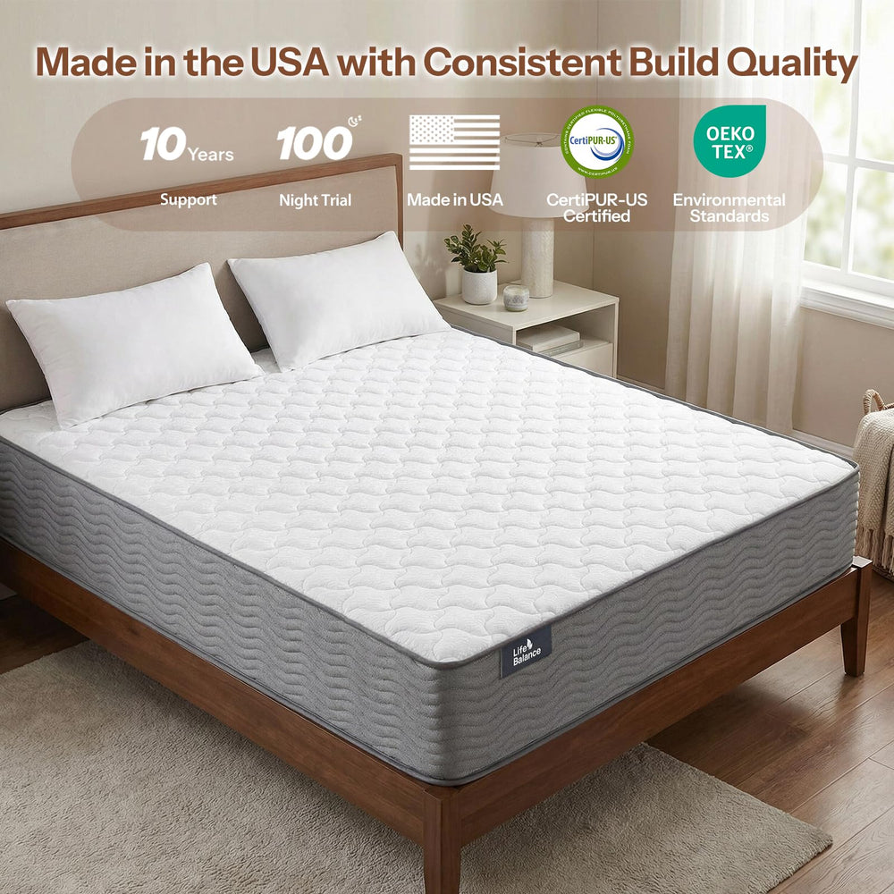 10-Inch Firm Hybrid Mattress with Pocket Coils & Pressure Relief