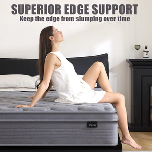 Full Size Hybrid Mattress 12 Inch with Pocket Springs & Gel Memory Foam