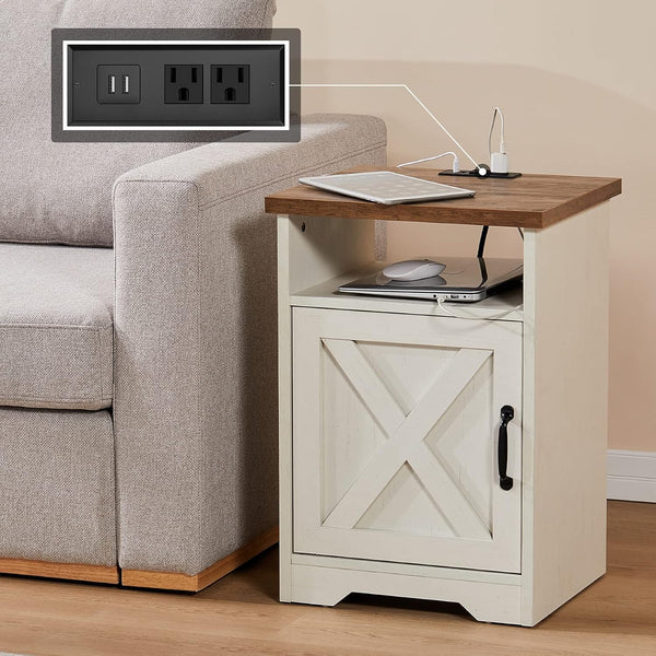 4-Piece Farmhouse Living Room Set with Electric Fireplace TV Stand