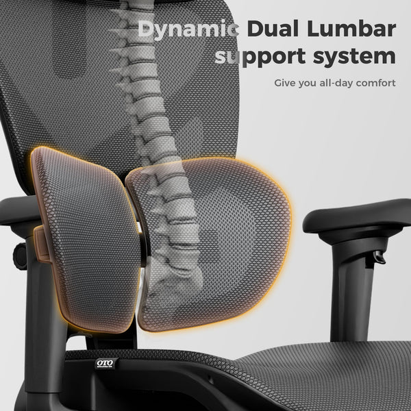 Ergonomic Mesh Office Chair with Lumbar Support & Footrest