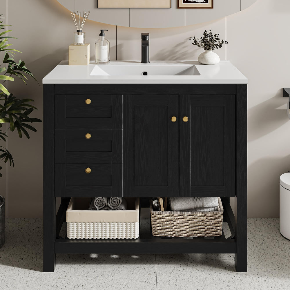 36" Bathroom Vanity with Sink and Cabinet