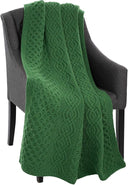 Merino Wool Aran Throw Blanket — 60 x 40 Inches