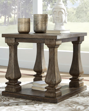 Modern Country Rectangular End Table – Weathered Gray