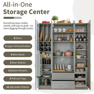 Large Kitchen Pantry with 6 Doors