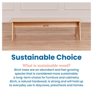 Kids Wooden Bench – Birch Plywood, Montessori-Inspired