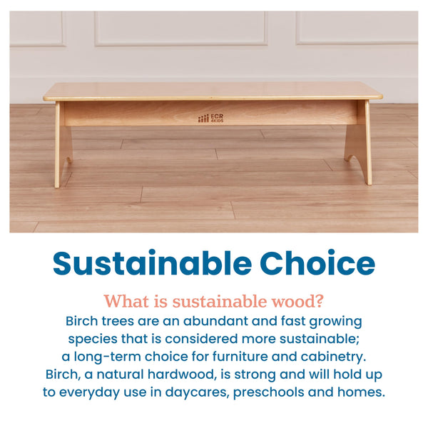 Kids Wooden Bench – Birch Plywood, Montessori-Inspired