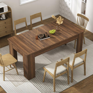 Extendable Dining Table for 6–12 People | Engineered Wood | Walnut & Oak