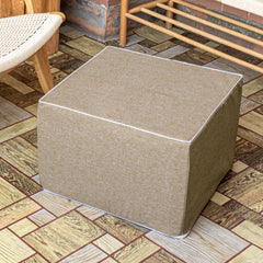 Outdoor Square Foam Ottoman Pouf Footrest 20x20x14