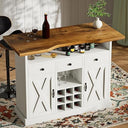 52-Inch Farmhouse Bar Cabinet with Wine Rack & Storage