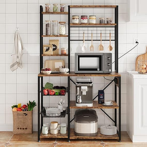 7-Tier Baker's Rack with Power Outlet & Wire Baskets