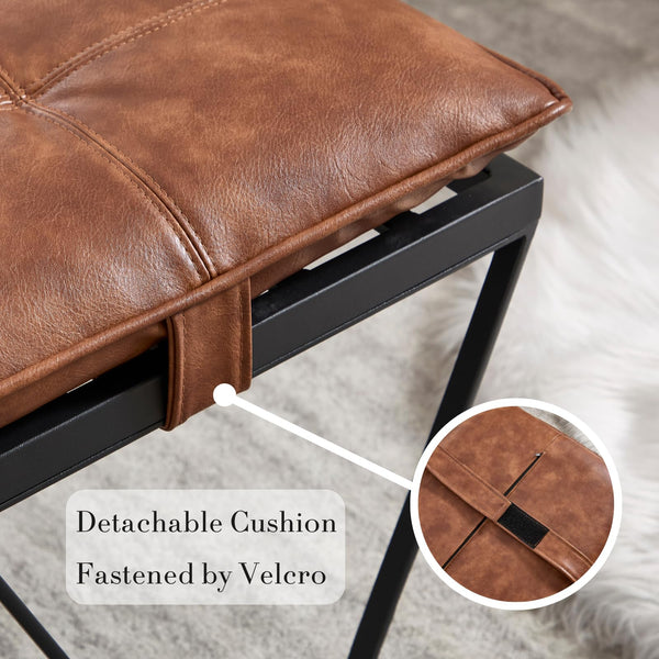49" Upholstered Bench with Metal Legs