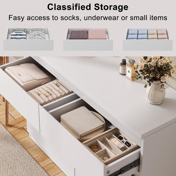 6-Drawer Double Dresser – Modern Bedroom Chest of Drawers