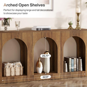 70.9" Console Table with 3 Arched Shelves