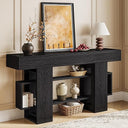 63" Farmhouse Console Table with 3-Tier Storage
