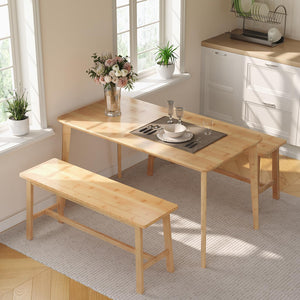 Bamboo Dining Bench – Farmhouse Style, 39.3" Wide, 396 lb Capacity